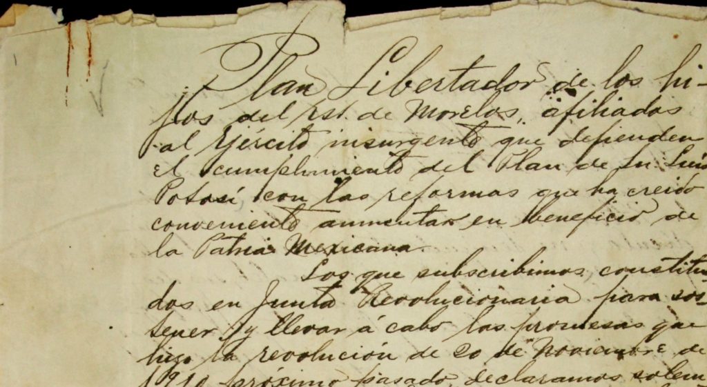 El Plan De Ayala De 1911, El Manifiesto De La Lucha Campesina ...