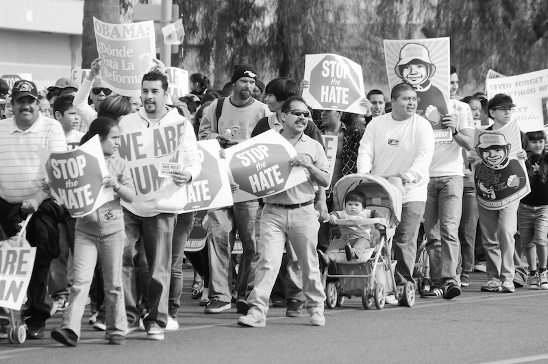 Thousands of immigrants showed up for the immigration march. Photo: Eduardo Barraza | Barriozona Magazine © 2010