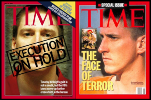 El "Bombardero de Oklahoma" nunca mostró el más mínimo arrepentimiento por la muerte de los 149 adultos y 19 niños, ni por los centenares de heridos. McVeigh apareció en las portadas de importantes revistas como Time.