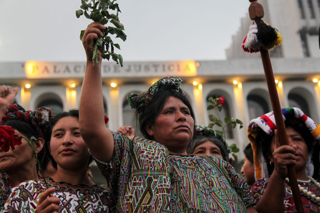 Maria Soto and other Ixil women celebrate after former Guatemalan dictator Rios Montt was found guilty of genocide against the indigenous Ixil people in the 1980s. Trócaire's partners had fought for almost 30 years for justice for the Ixil people. (Photo: Elena Hermosa).