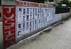 Posters of Guatemala's missing victims fill a wall outside the U.S. Embassy in Guatemala. Photo: ferNNando via Visualhunt / CC BY