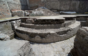 Arqueólogos del Programa de Arqueología Urbana de la Ciudad de México llevaron a cabo la liberación del edificio dedicado a Ehécatl, deidad mexica del viento. Foto: Héctor Montaño | INAH.