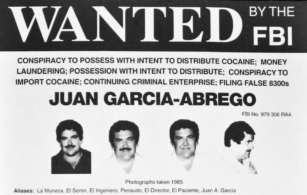 El líder del Cártel del Golfo, Juan García Ábrego, fue incluido en la lista de los más buscados del FBI en 1995.