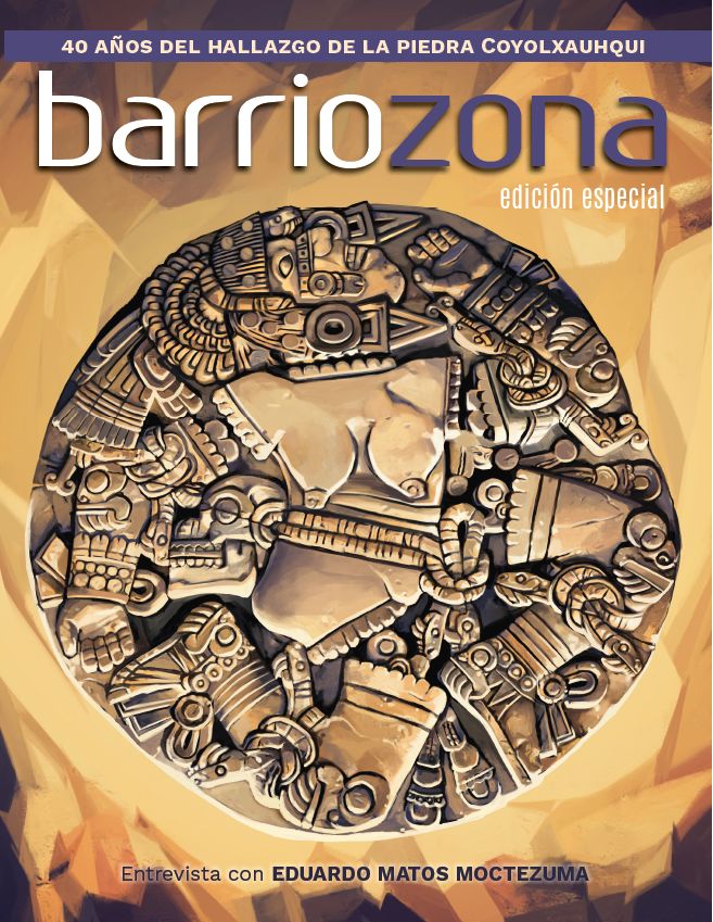 Portada de la edición especial de Barriozona dedicada al hallazgo de la piedra Coyolxauhqui en 1978.