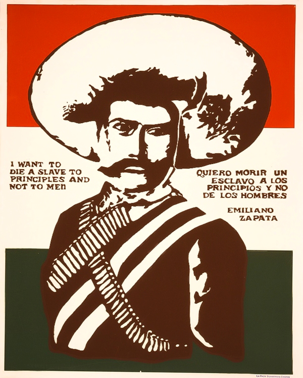 Cartel de Emiliano Zapata creado por La Raza Silkscreen Center (Biblioteca del Congreso de Estados Unidos)