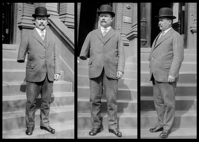 Una secuencia fotográfica de Álvaro Obregón vestido de civil durante una visita a Washington, D.C., Estados Unidos en 1917. Foto: Harris & Ewing Photographic Studio