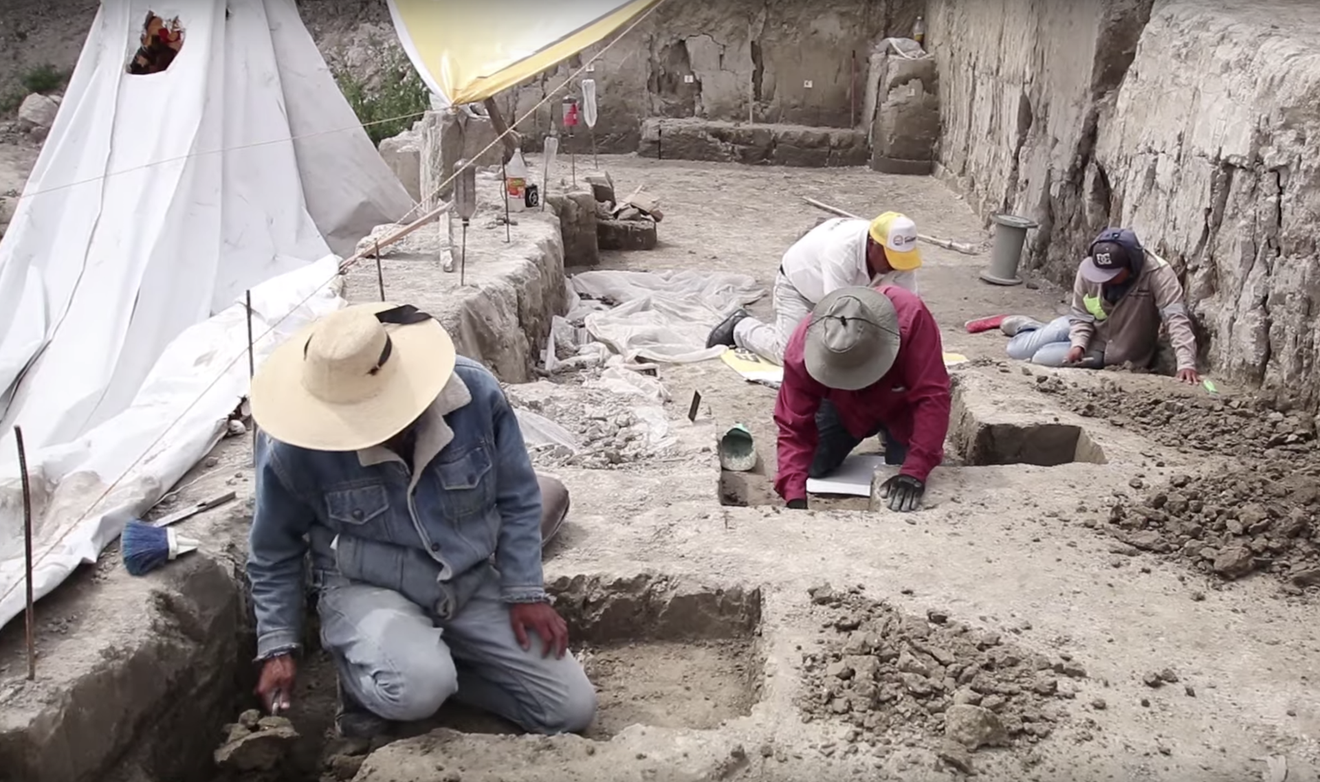 Según arqueólogos del INAH, las recientes excavaciones en el poblado de San Antonio Xahuento, en México, representan un "parteaguas" en el conocimiento sobre la cacería del mamut en la Cuenca de México. Foto: INAH