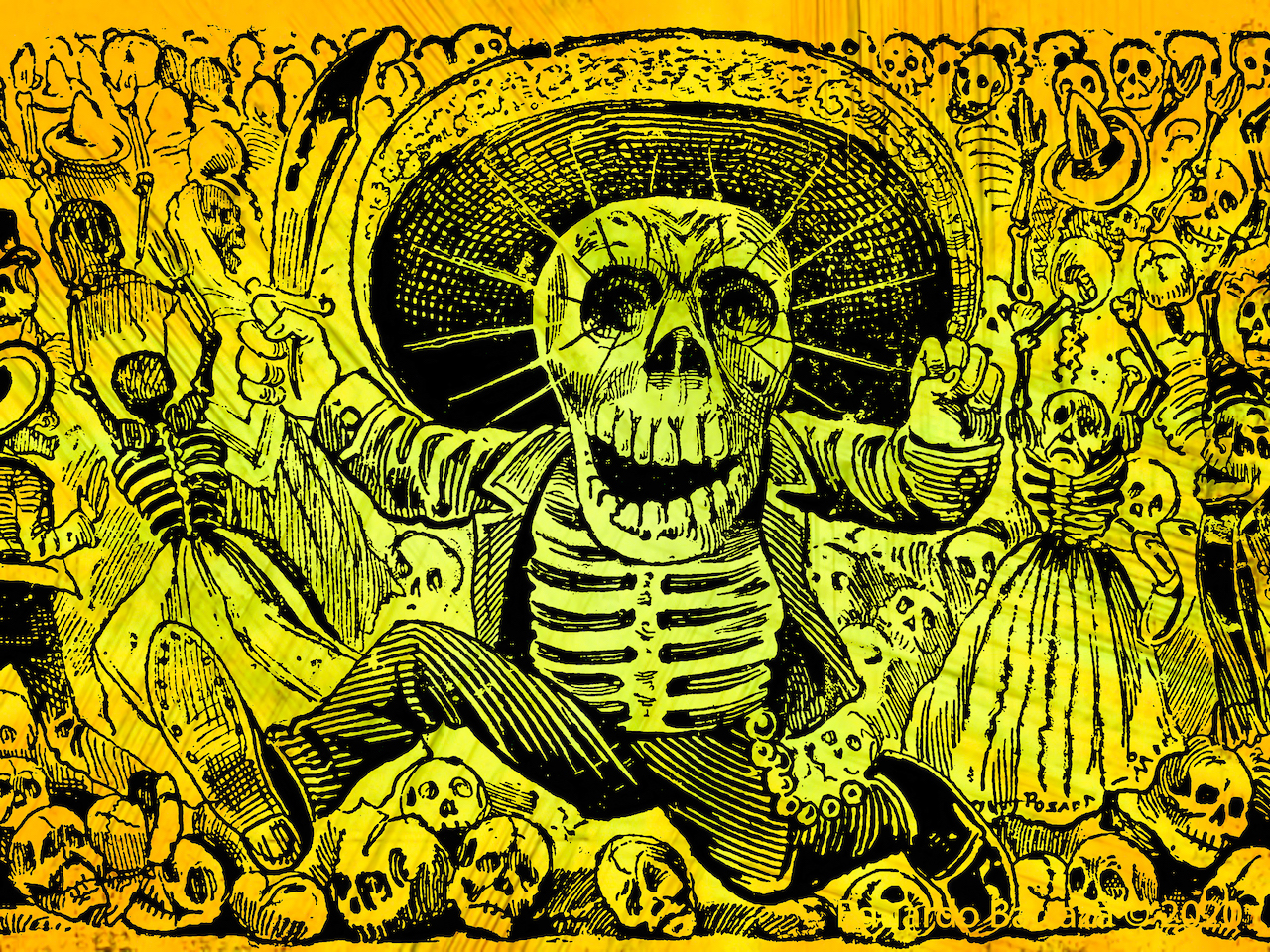 "La calavera oaxaqueña" es uno de los más emblemáticos grabados de José Guadalupe Posada. Ilustración: Barriozona Magazine