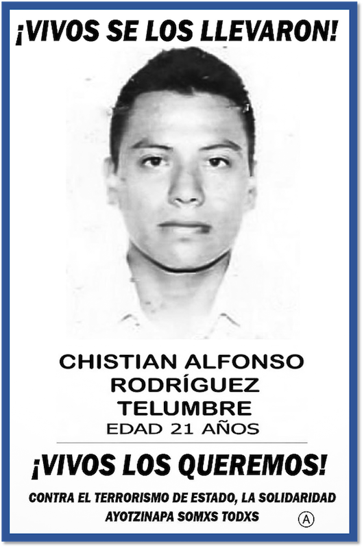 Los restos de Christian Alfonso Rodríguez, estudiante de la Escuela Normal Rural Raúl Isidro, fueron identificados por las autoridades.