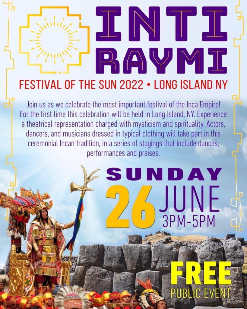Anuncio del evento del Inti Raymi 2022 en Nueva York