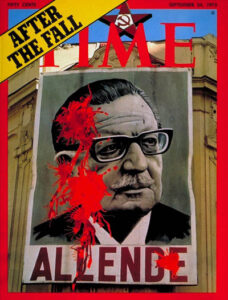 La portada de la edición de la revista estadounidense Time del 24 de septiembre de 1973, tras el golpe militar en Chile que derrocó al presidente Salvador Allende. Crédito de portada: Carl Roodman