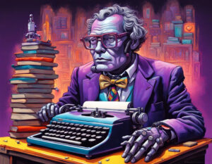 Isaac Asimov se destacó como un científico brillante, un escritor prolífico, un humorista ingenioso y un humanista dedicado. Para apreciar plenamente su genialidad, es esencial sumergirse en el rico tapiz de su vida y obra, descubriendo así la profundidad y la diversidad de un individuo verdaderamente extraordinario. Ilustración: Barriozona Magazine © 2024