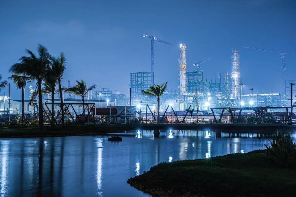 La refinería Olmeca de Pemex, se ubica en el Puerto de Dos Bocas, en el Golfo de Campeche, en el municipio de Paraíso, Tabasco. Foto: Gobierno de México